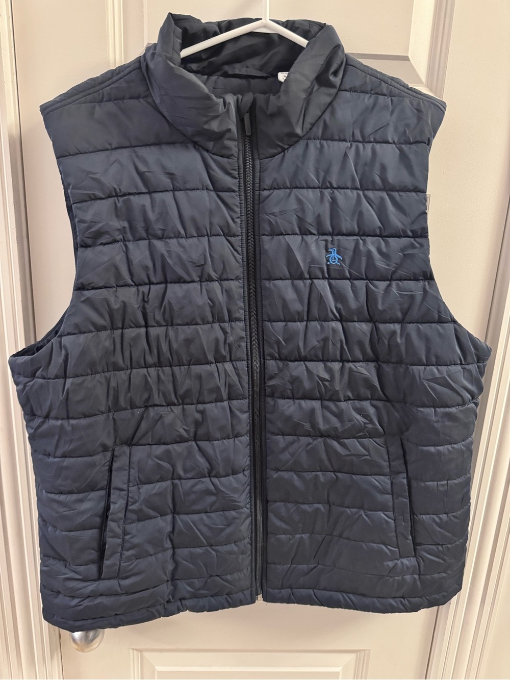 Original Penguin Black Quilted Vest with Logo Label